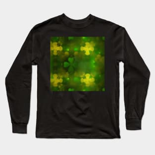 Shamrock Pattern Irish Green Long Sleeve T-Shirt